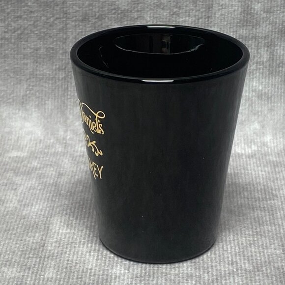 Jack Daniel's Vintage Black Ceramic Shot Glass Gold Lettering Whiskey Libbey - Picture 5 of 9